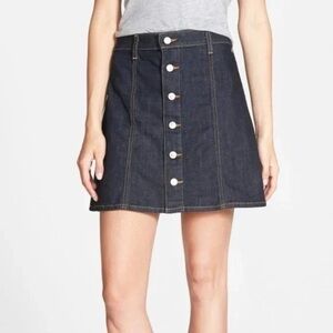 Alexa Chung AG Denim Button Front mini skirt